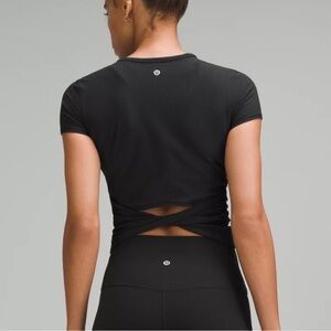 NWT Lululemon All It Takes Back-Twist Tee *Silky – Black – Size 4